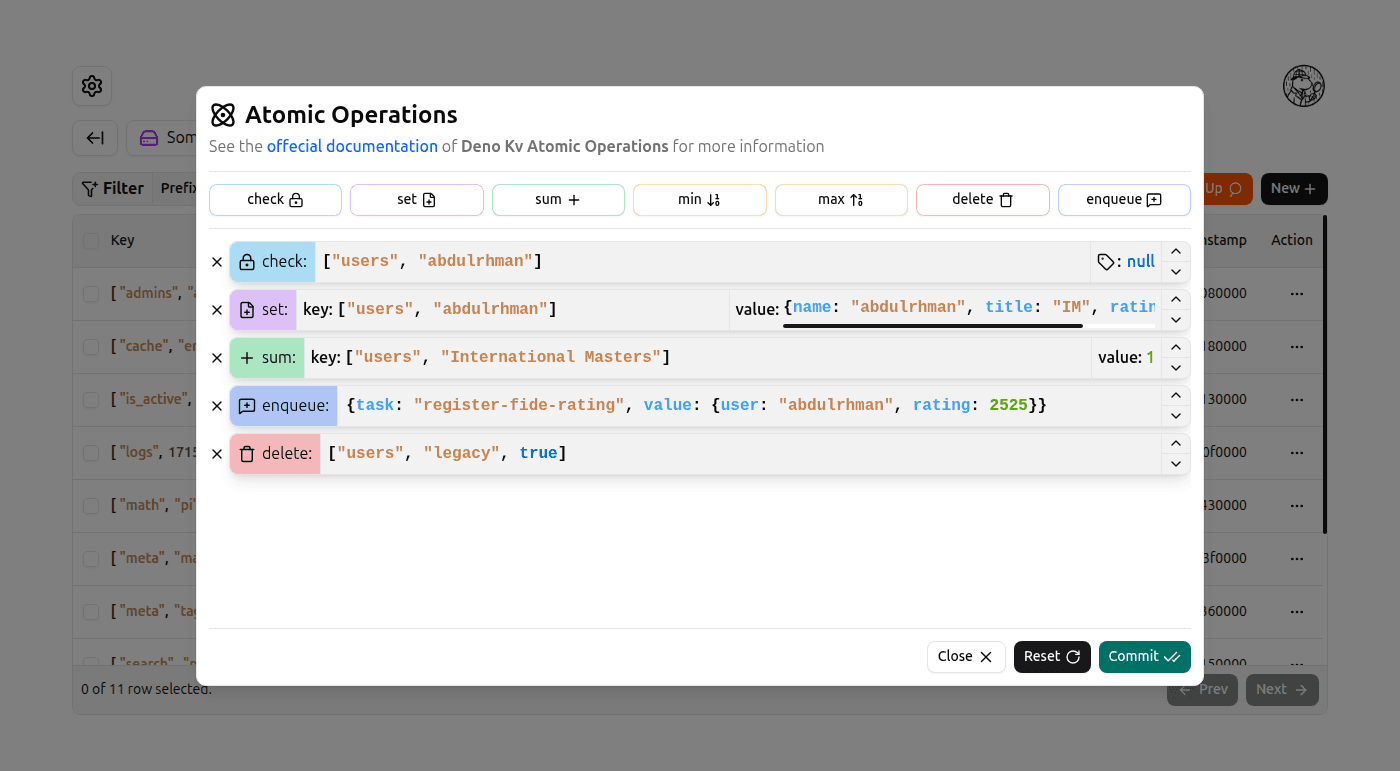 Atomic Operations Dialog screenshot (light)