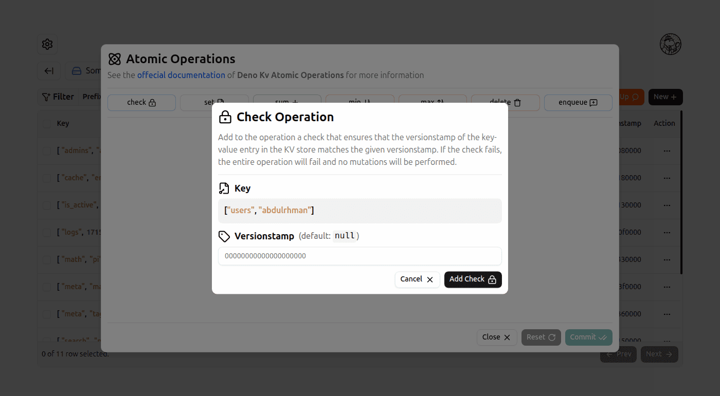 Check Atomic Operation screenshot (light)