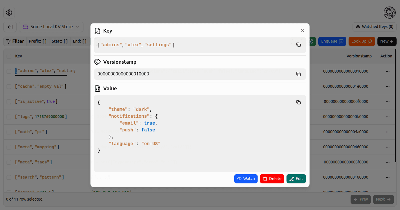 Display Kv Entry form screenshot (light)