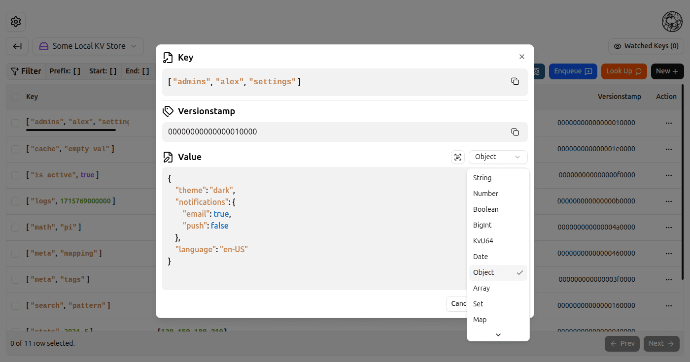 Edit Kv Entry form screenshot (light)