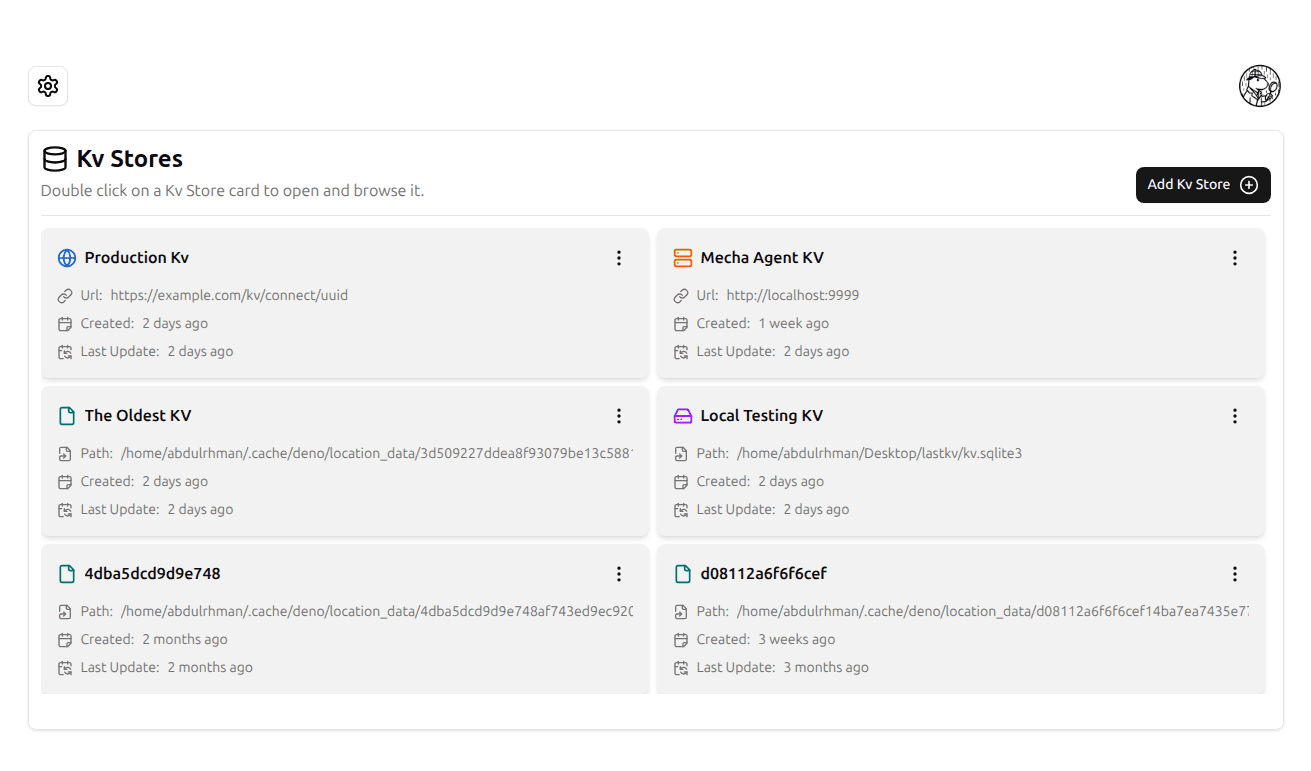 KV Stores list screenshot